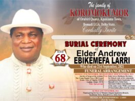 Obituary, Larri goes home